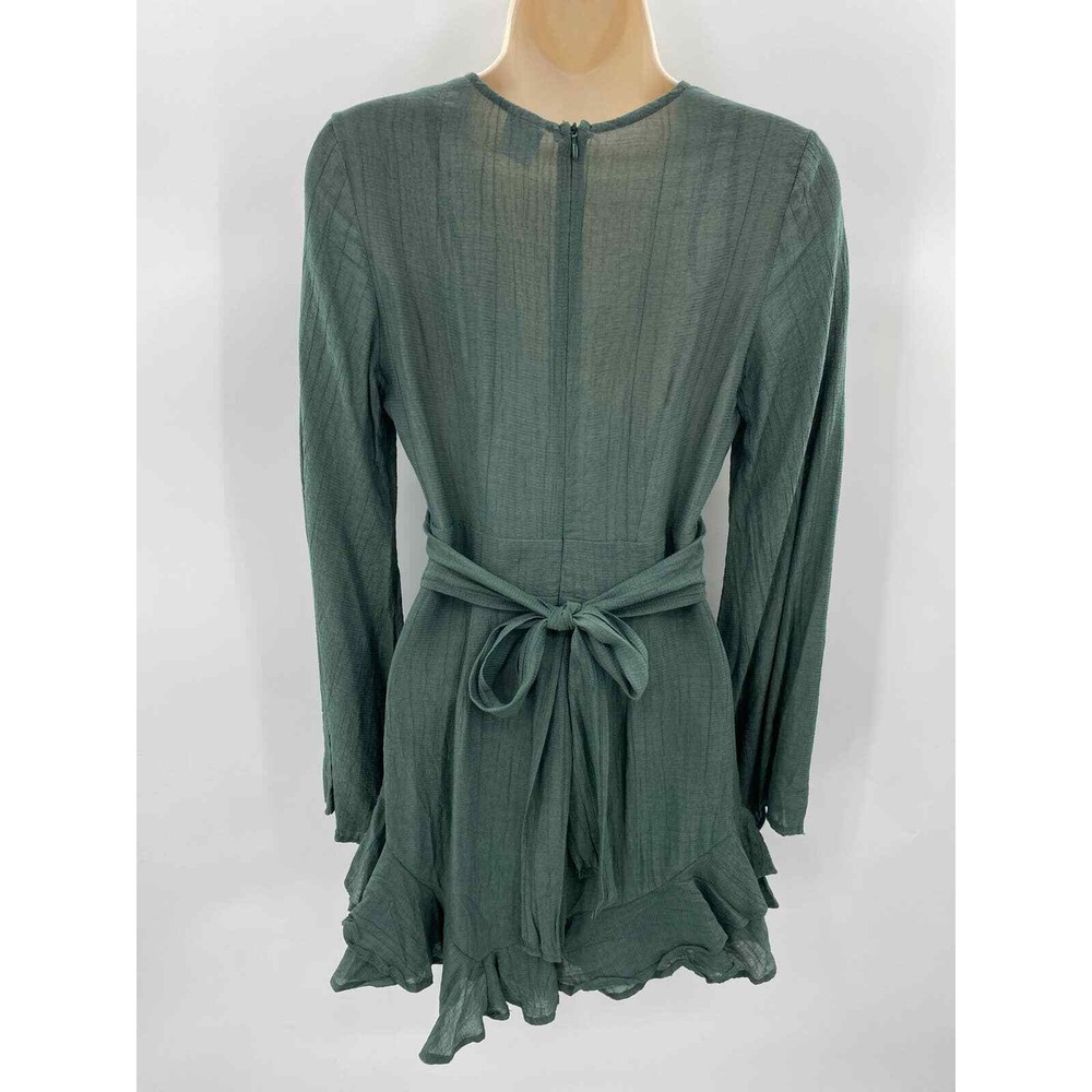 Angel Biba Forest Fairy Mini Dress Womens XS Emerald Green Polyester Tie Waist - Picture 6 of 11